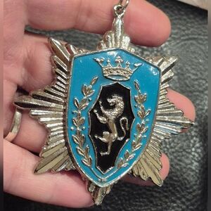 Large Heraldic Lion Metal Pendant Unisex
